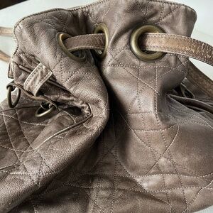 Dior lambskin shoulder bag bronze